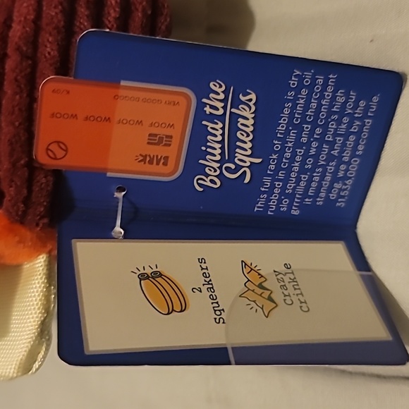 BARK PIBBLE DRIBBLE’S DOUBLE-BIB RIBBLES DOG TOY medium - Picture 4 of 4